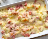 Überbackener Blumenkohl mit Schinken und Käse, ein köstliches Gericht aus Blumenkohl Rezepte.