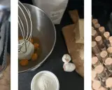 Zutaten für ein Gnudi Rezept: Parmesan, Eier, Ricotta und Gewürze.